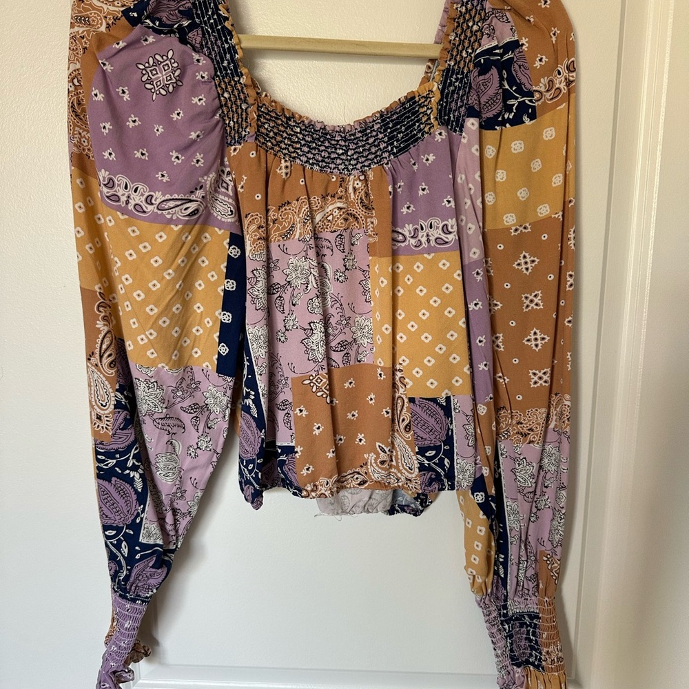 Patchwork Long Sleeve Top